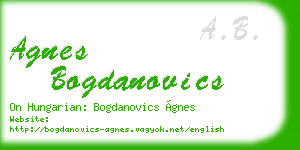 agnes bogdanovics business card