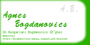 agnes bogdanovics business card